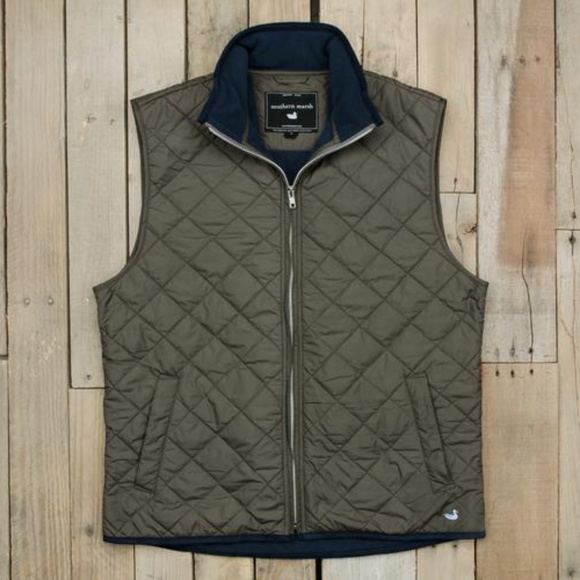 Marshall Quilted Vest Olive Green - Picture 1 of 1
